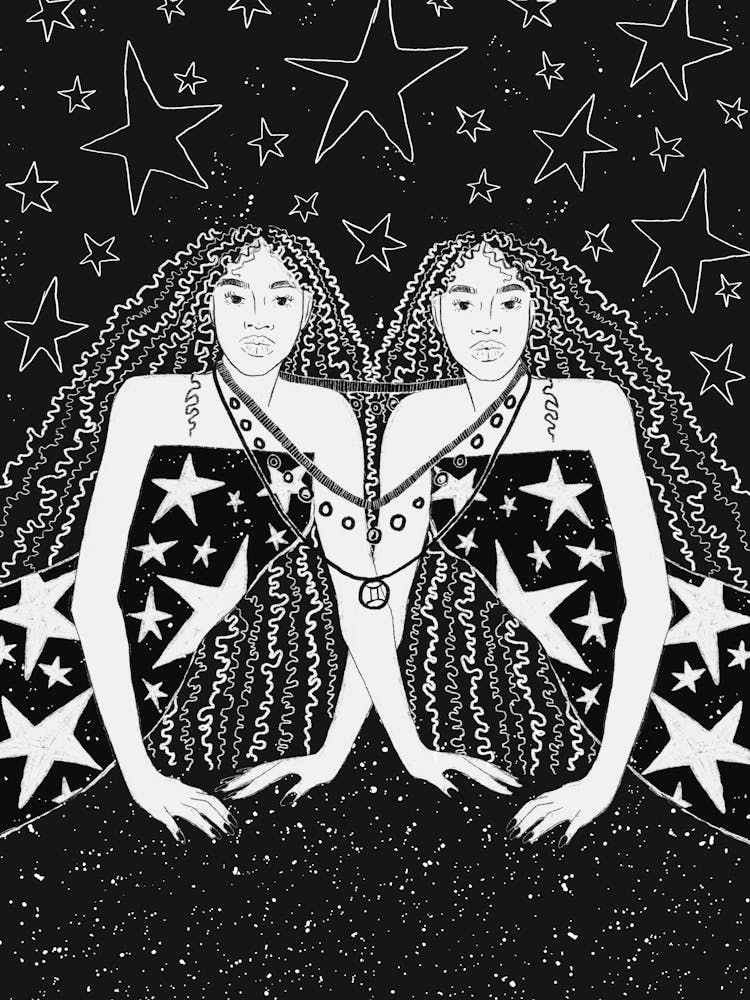 Gemini Astrologie Sternennacht Druck