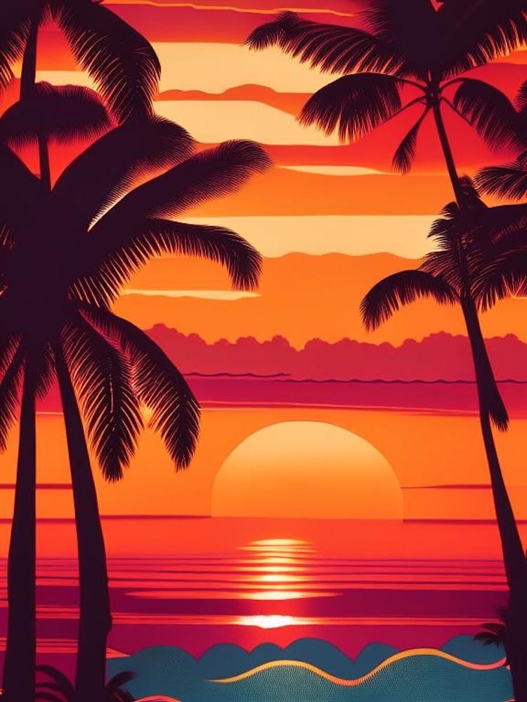 Hawaii Retro Sunset 2