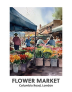 Flower Market, Columbia Road, London 1 Watercolour Travel Poster