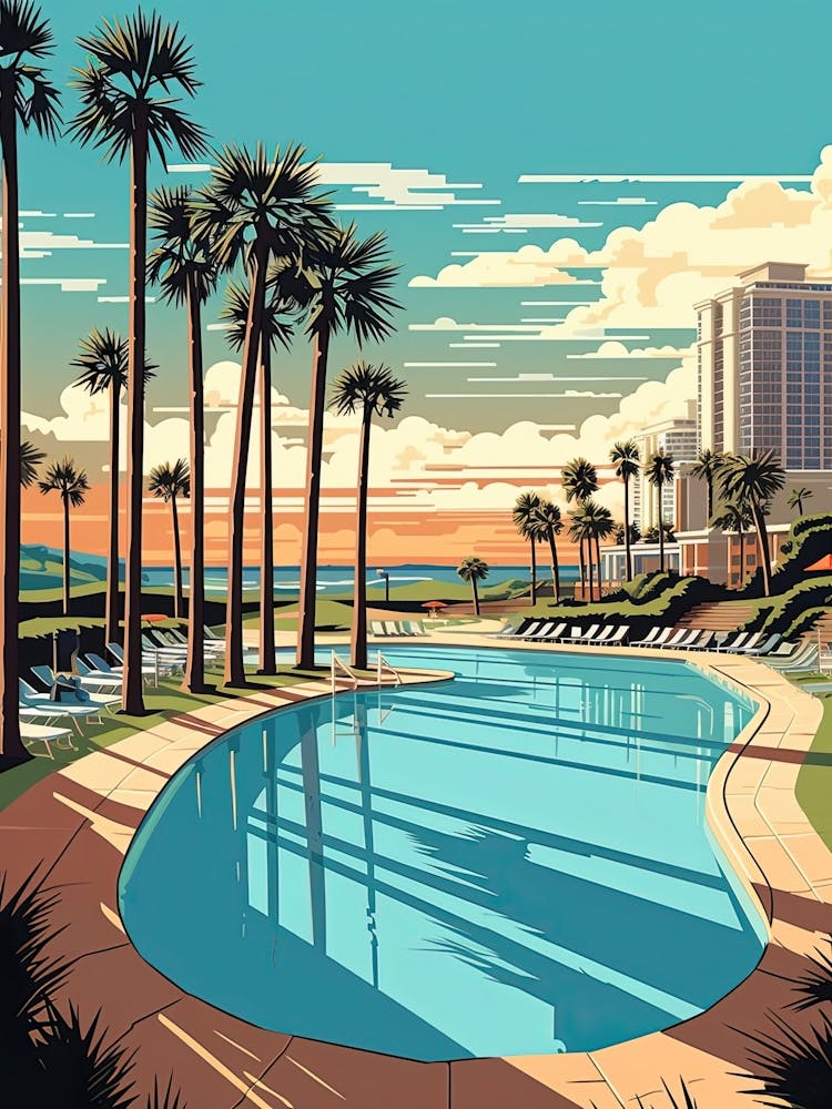 Myrtle Beach South Carolina, Usa, Flache Illustration 1