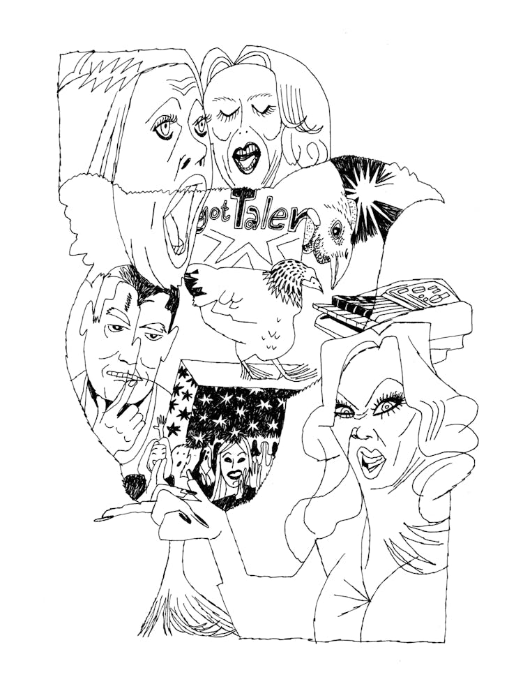 The talent show: a hen playing piano