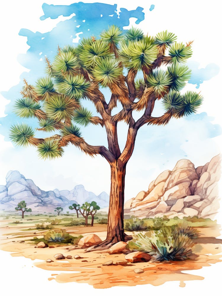 Joshua Tree In Water Color Style (2)