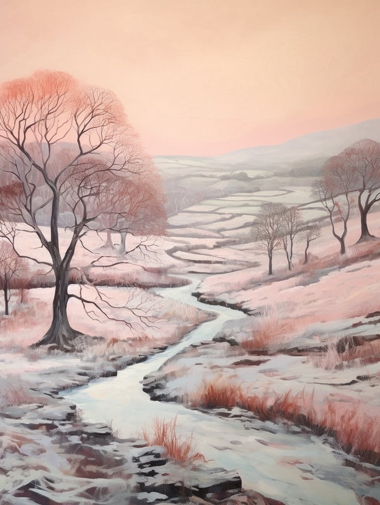 Dreamy Winter Painting Yorkshire Dales National Park England 2