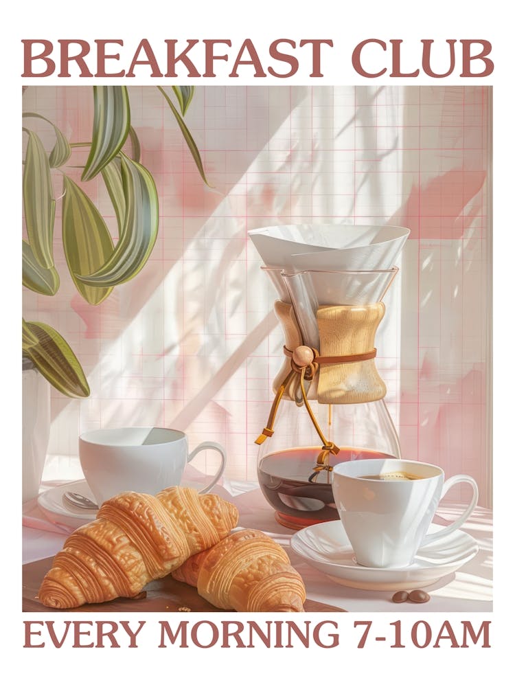 Breakfast Club Chemex Coffee And Croissants 4