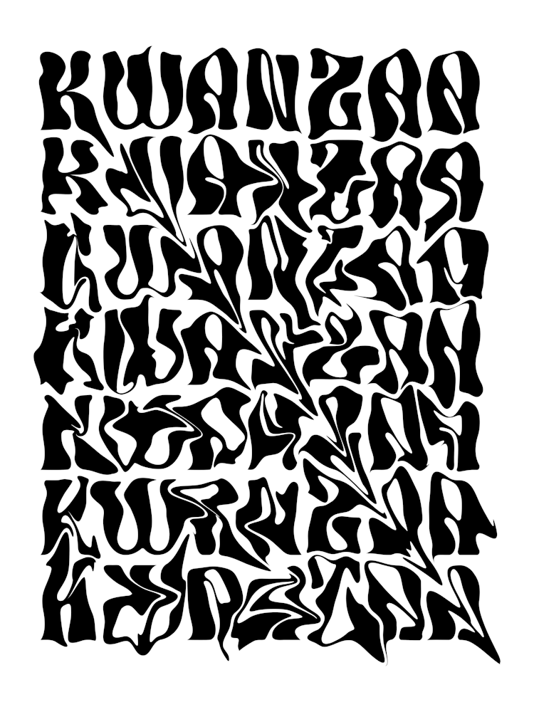 Black Kwanzaa Wave Typography