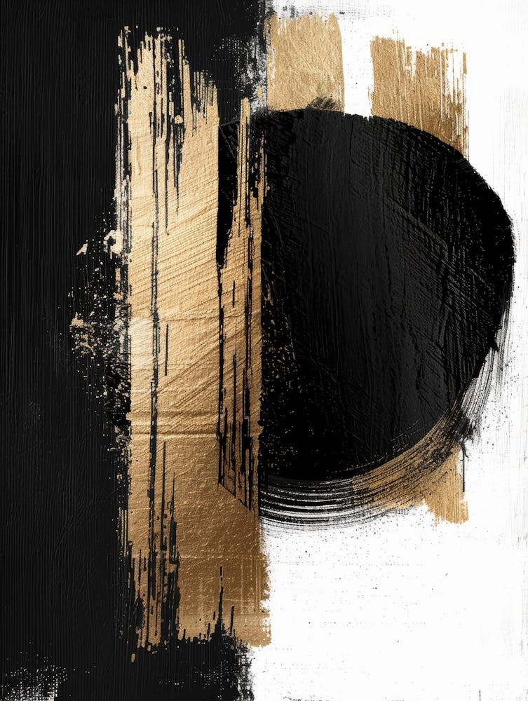 Abstract Black And Gold Canvas Print 24