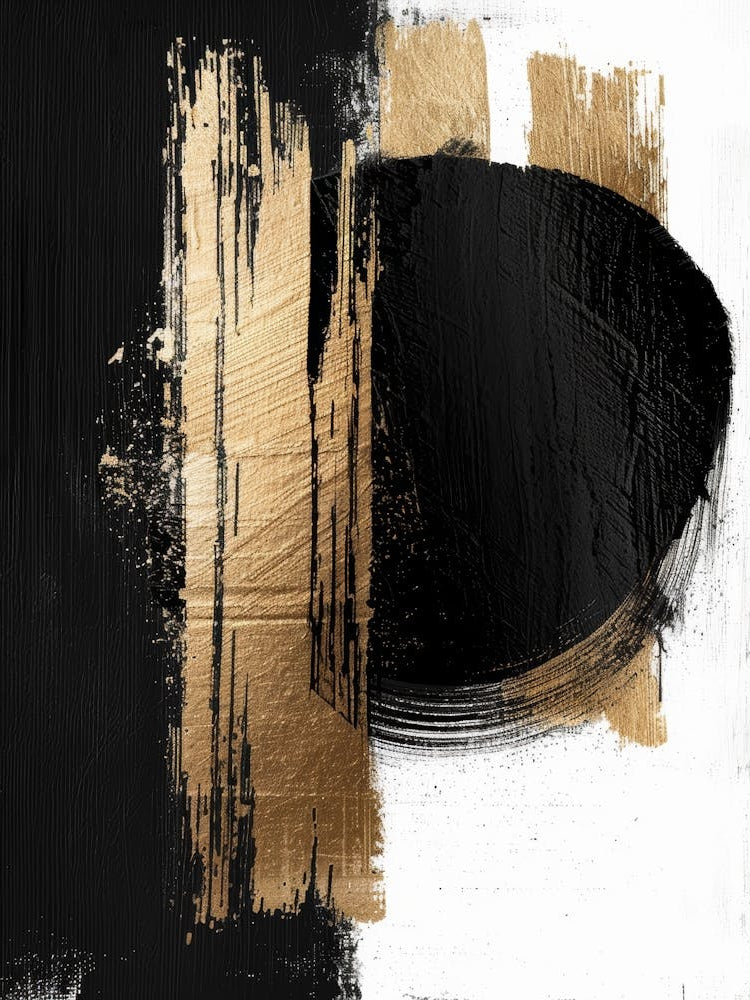 Abstract Black And Gold Canvas Print 24