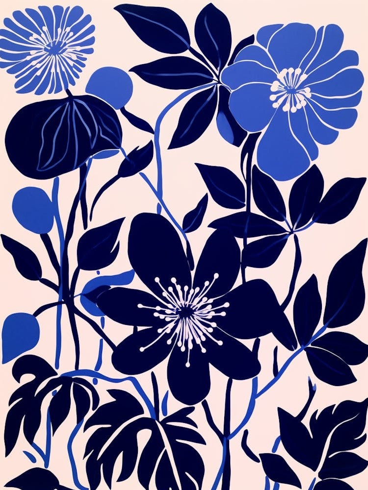 Blue Flower Illustration Passionflower 2