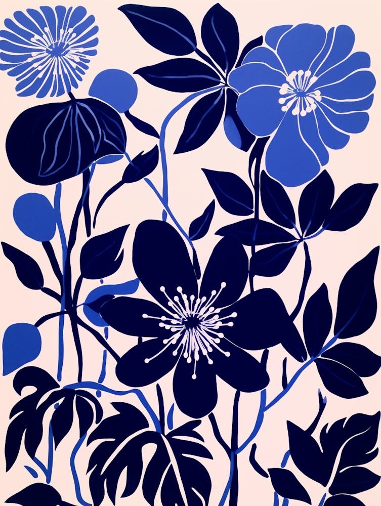Blue Flower Illustration Passionflower 2