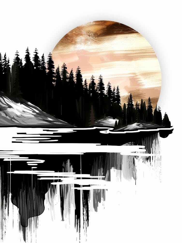 Moonlight Over Lake 4