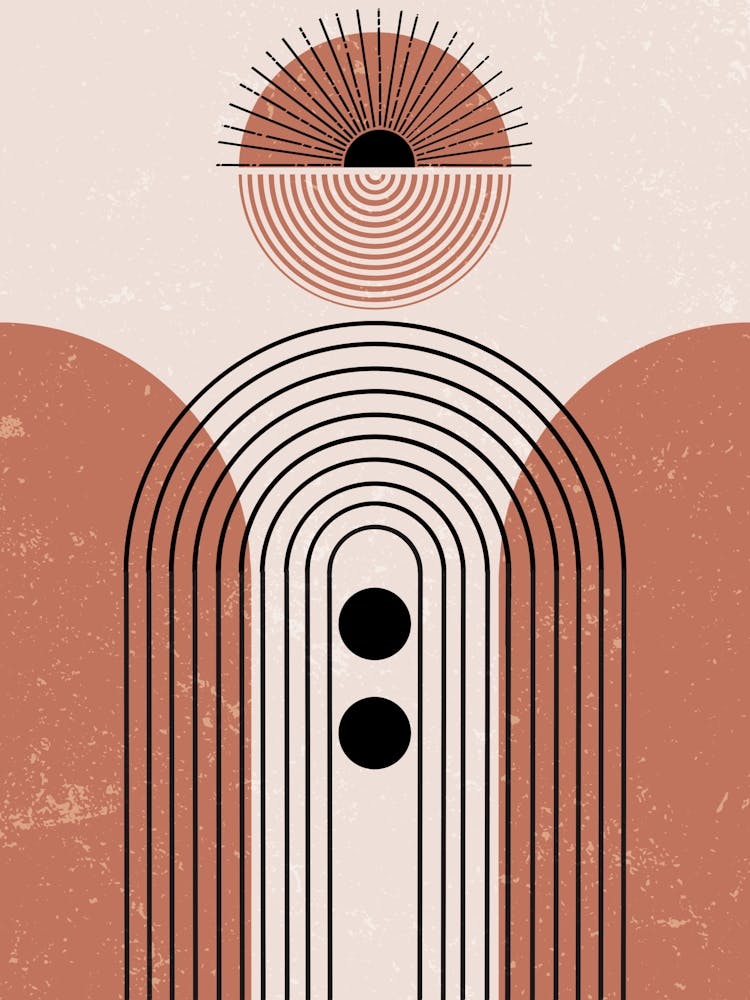 Abstract Geometric Concentric Circles Sunburst