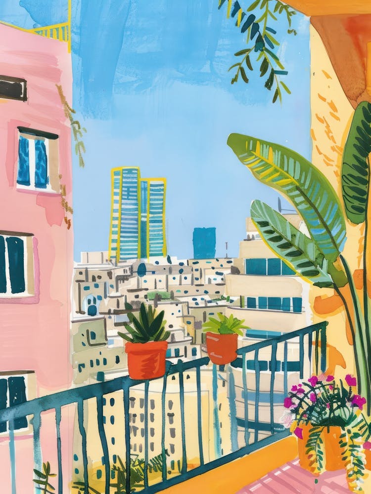 Travel Poster Happy Places Tel Aviv 1