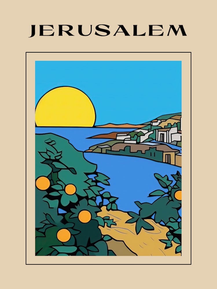 Minimal Design Style Of Jerusalem, Israel 2 Poster