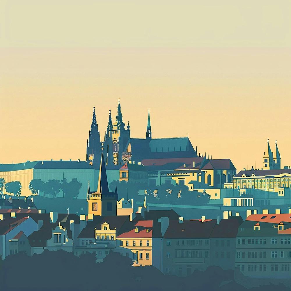 A Prague Castle In Prague Minimal Illustration 1720028450 1