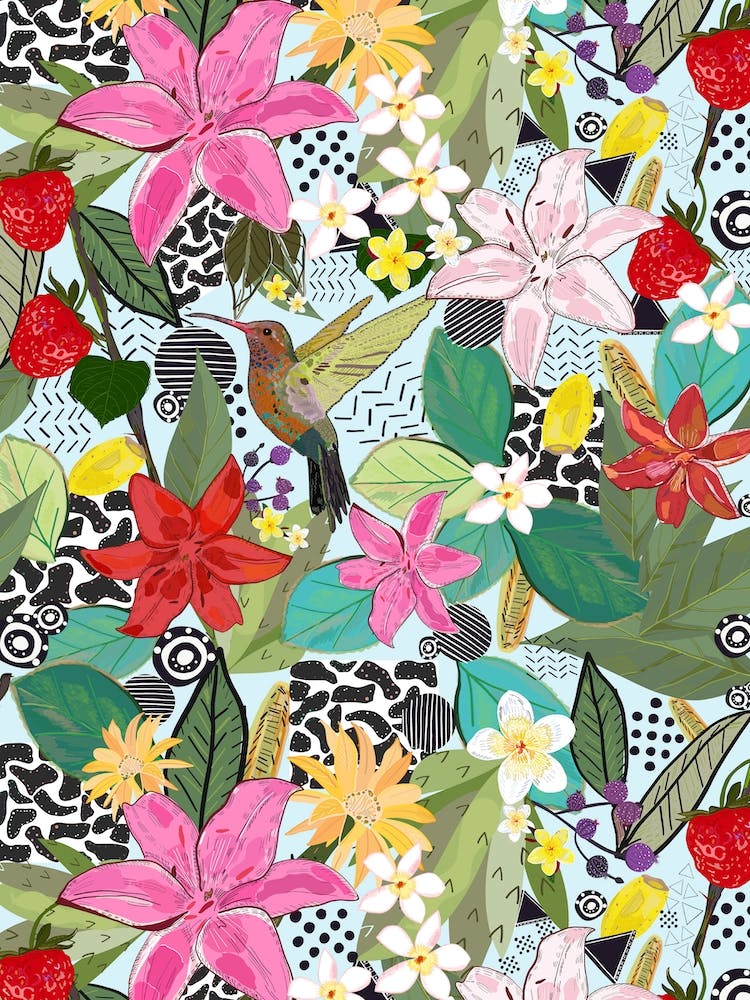 Bird Strawberry Lily