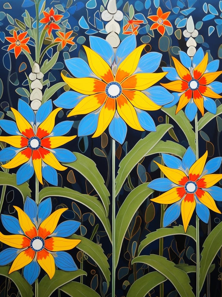 Flower Motif Painting Lobelia 2