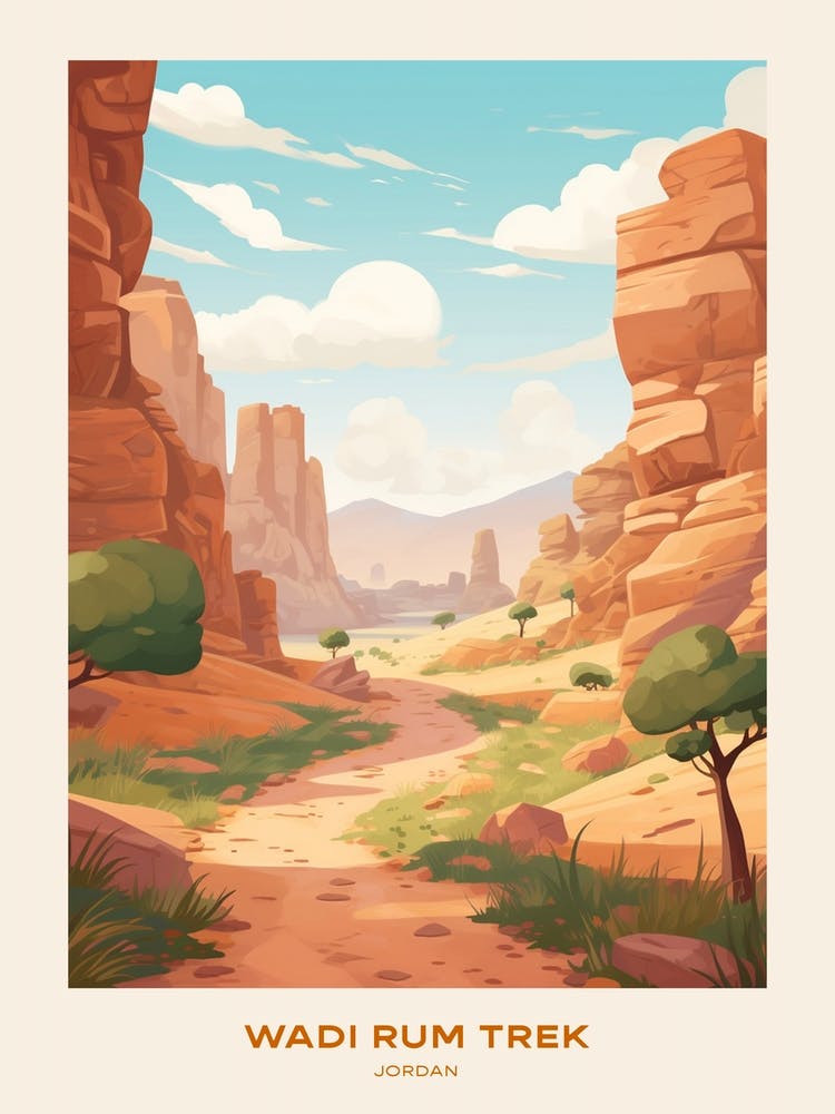 Wadi Rum Trek Jordan Hike Poster