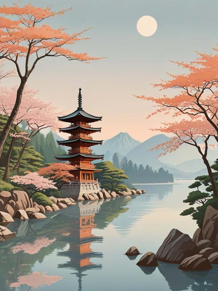 Miyajima Island Japan Vintage Travel Art (4)