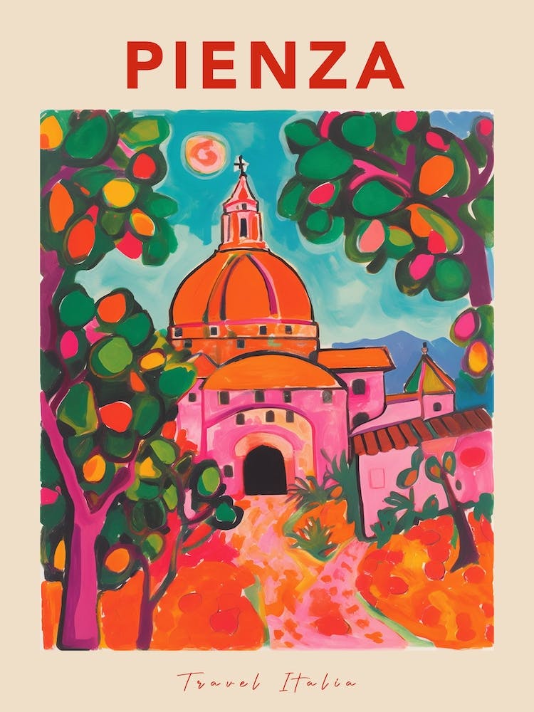 Pienza Italia Travel Poster