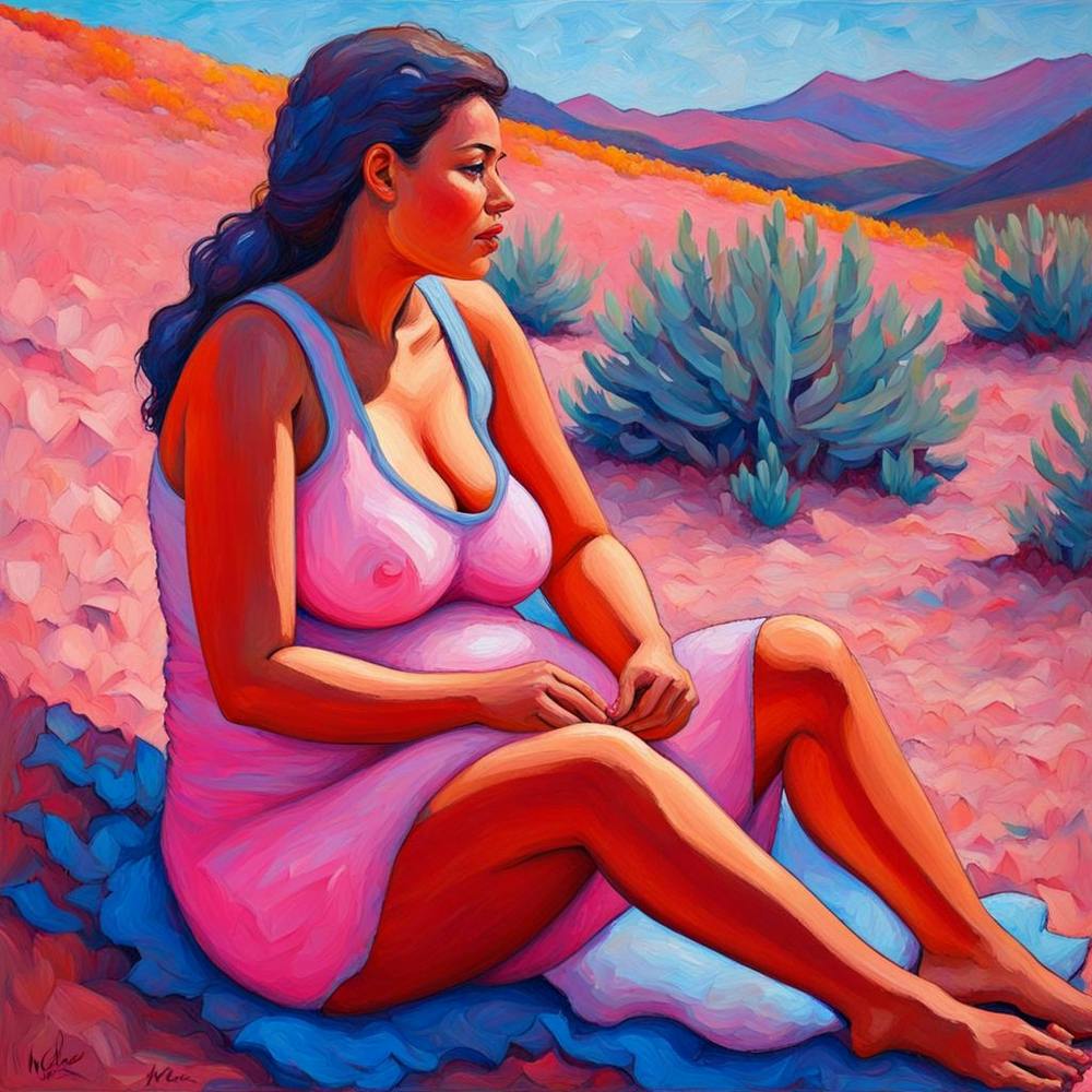 Woman Sitting In The Desert