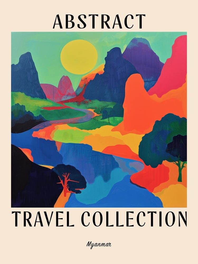 Abstract Travel Collection Poster Myanmar 4