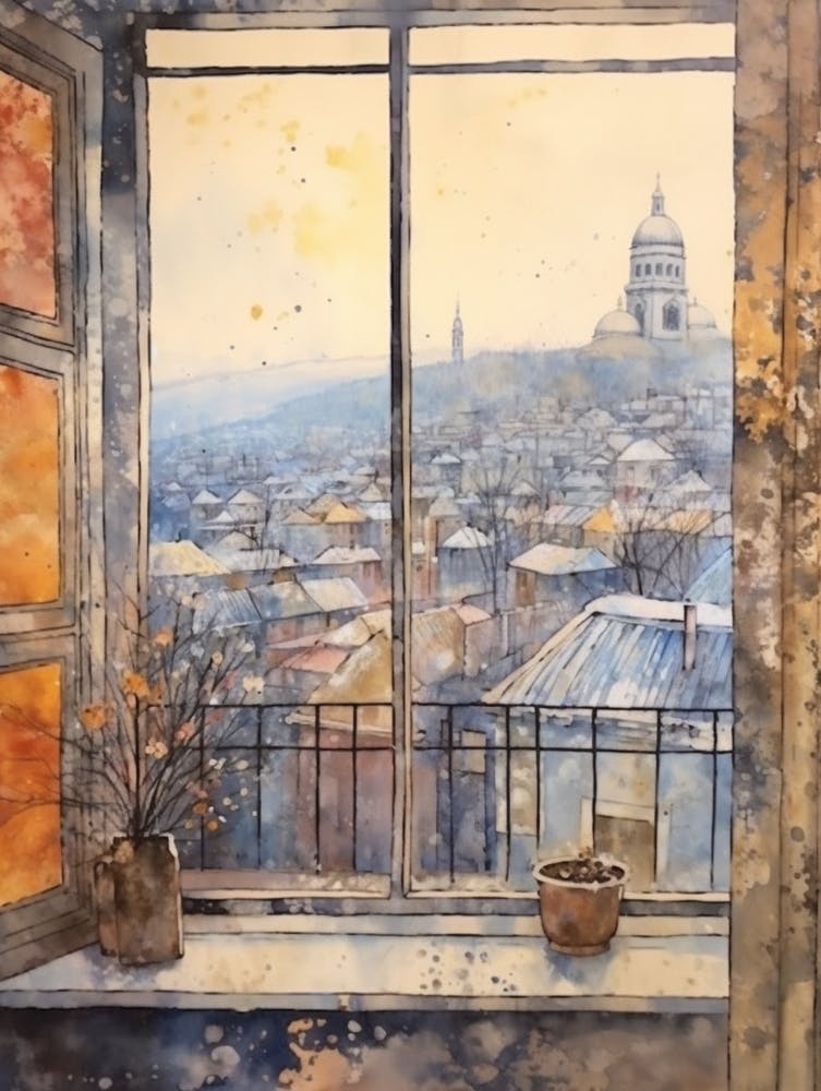 Winterliche Stadtlandschaft Istanbul Türkei