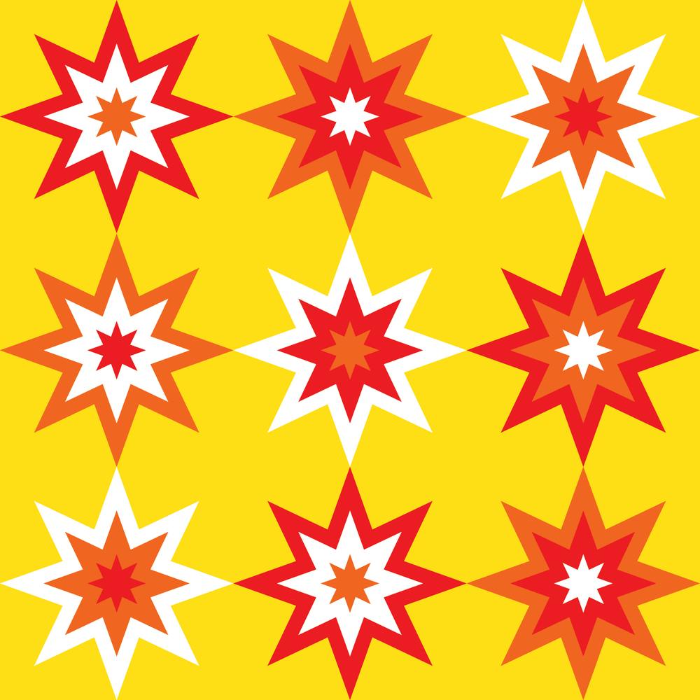 Red And White Starbursts