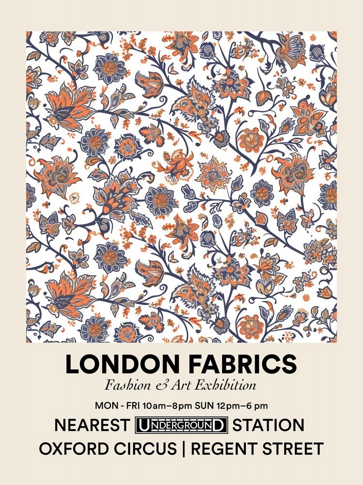 Poster Floral Morning London Fabrics Floral Pattern 3