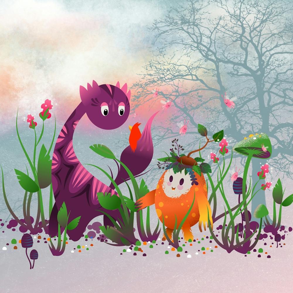 Fantasy-Kreaturen im Wald