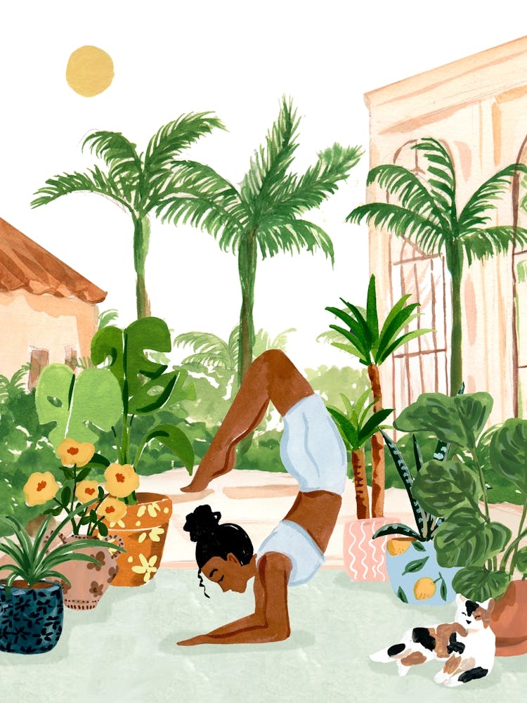 Yoga Dans La Cour