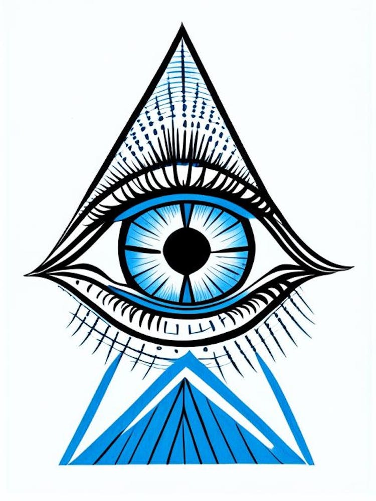 Symbolisme du Troisième Œil, Symbole, Troisième Œil Bleu et Blanc 3