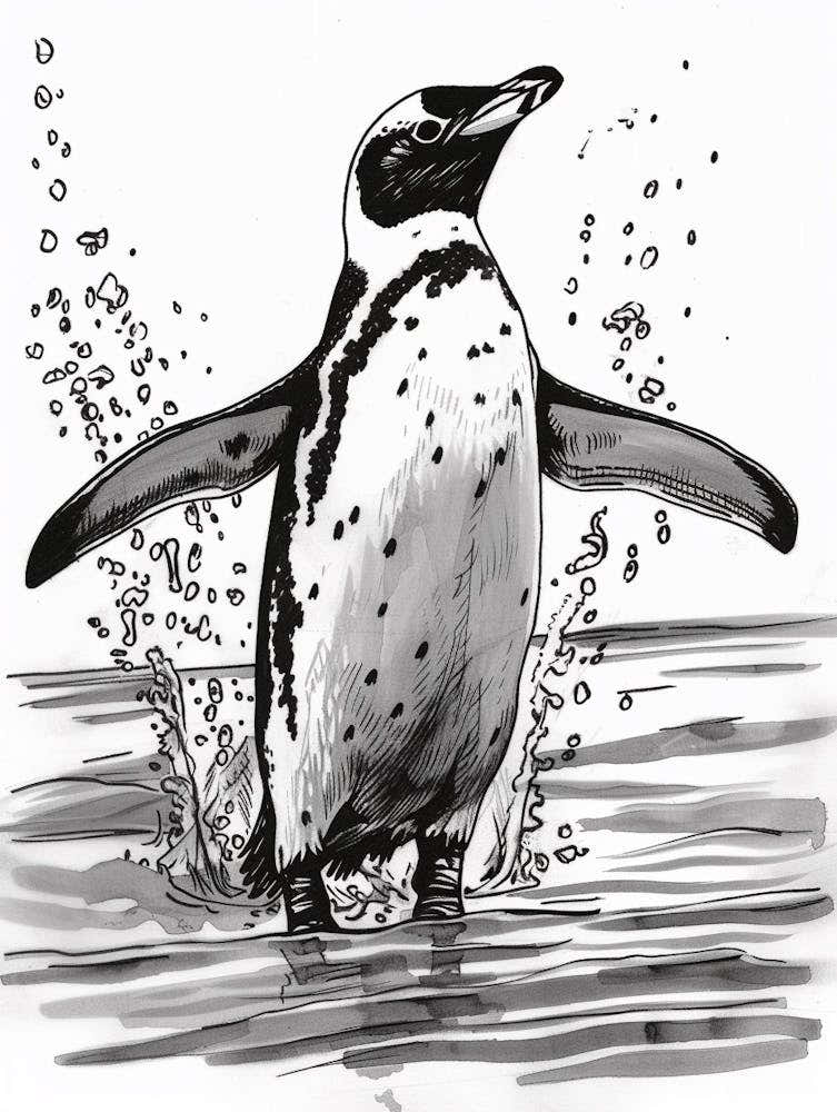Emperor Penguin Jumping Out Of Water 2