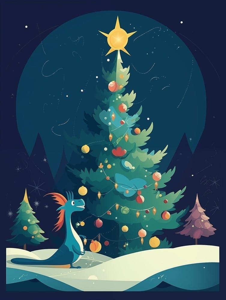 Christmas tree with baby Dragon
