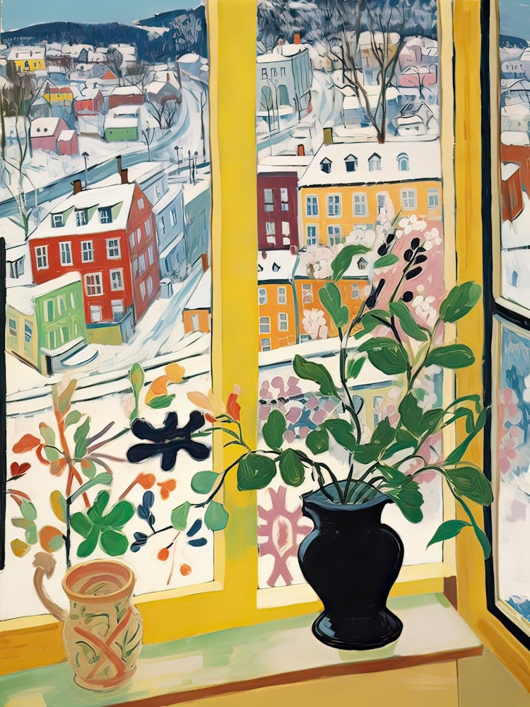 The Windowsill Of Bergen   Norway Snow Inspired By Matisse 2