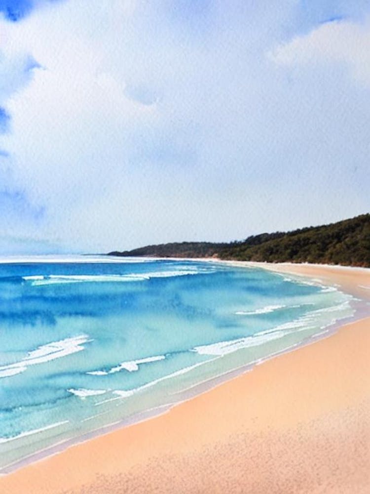 Tallow Beach, Australia Aquarell