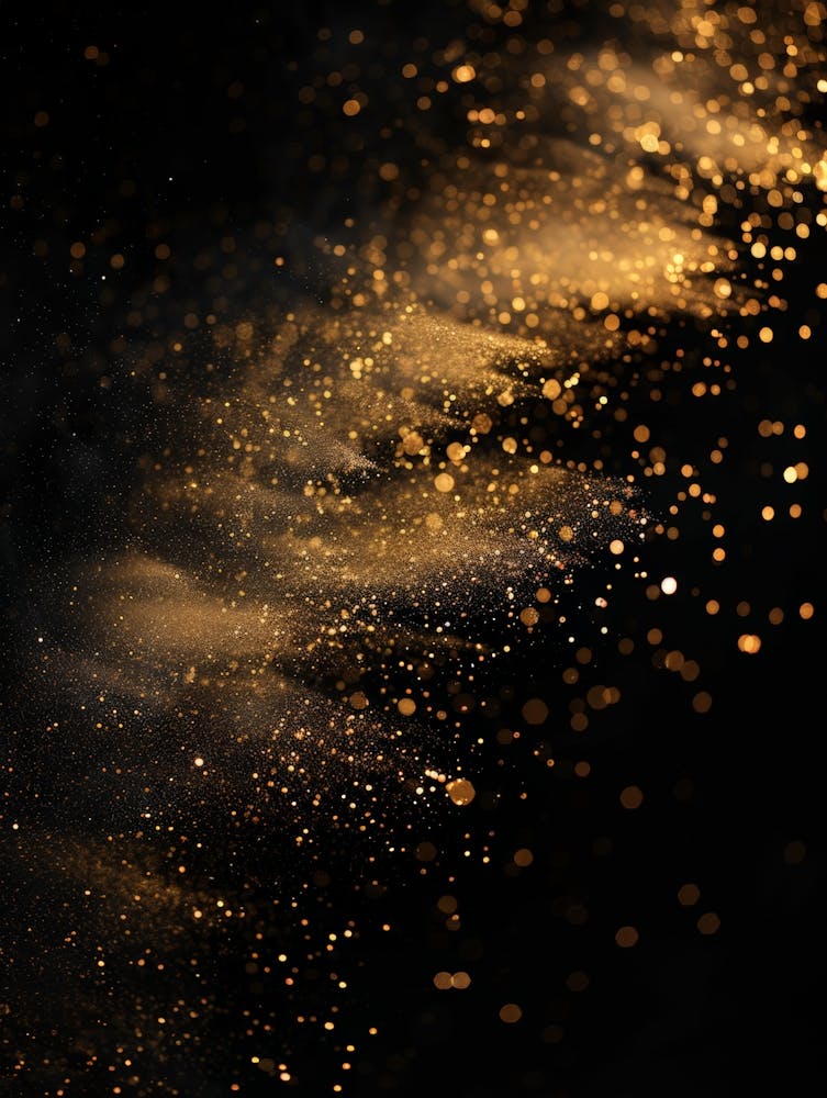 Goldstaub auf schwarzem Hintergrund