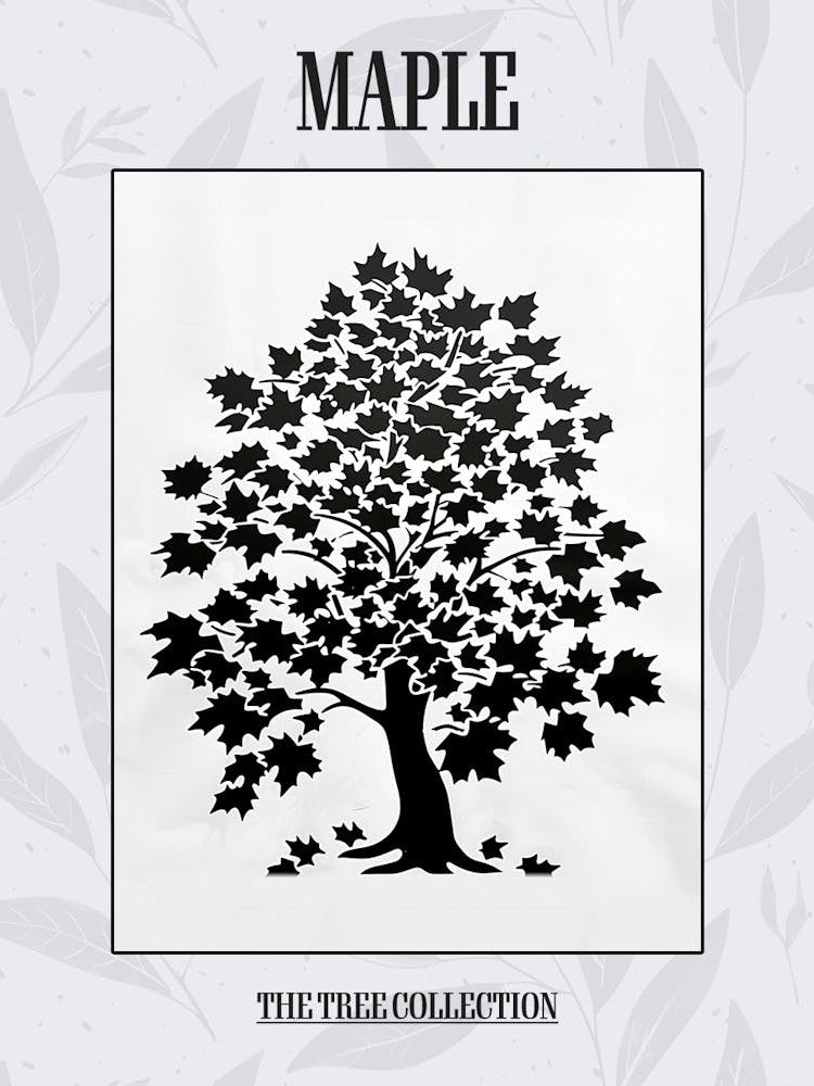 Maple Tree Simple Geometric Nature Stencil 2 Poster