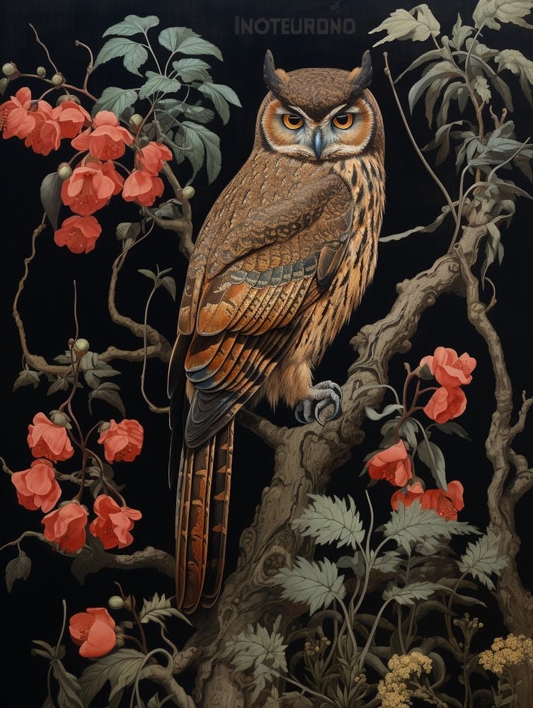 Dark And Moody Botanical Owl 3