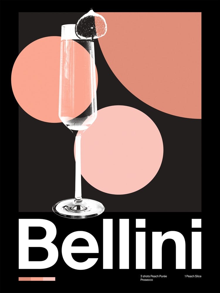 Mid Century Dark Bellini Cocktail