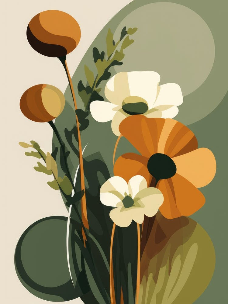 Abstract Flowers In A Vase