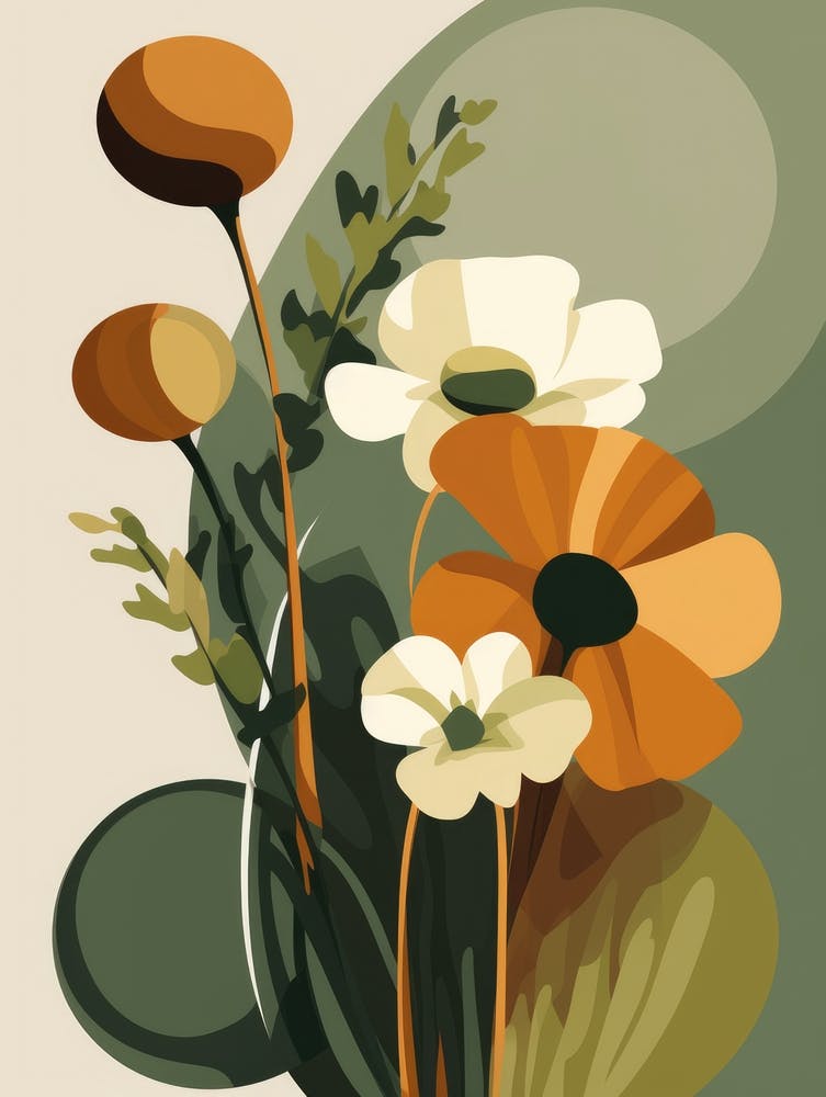 Abstract Flowers In A Vase