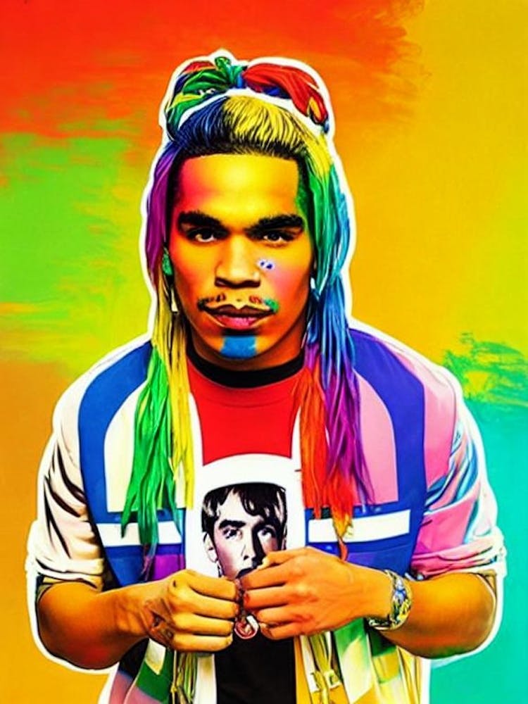 6ix9ine Colourful Pop Art