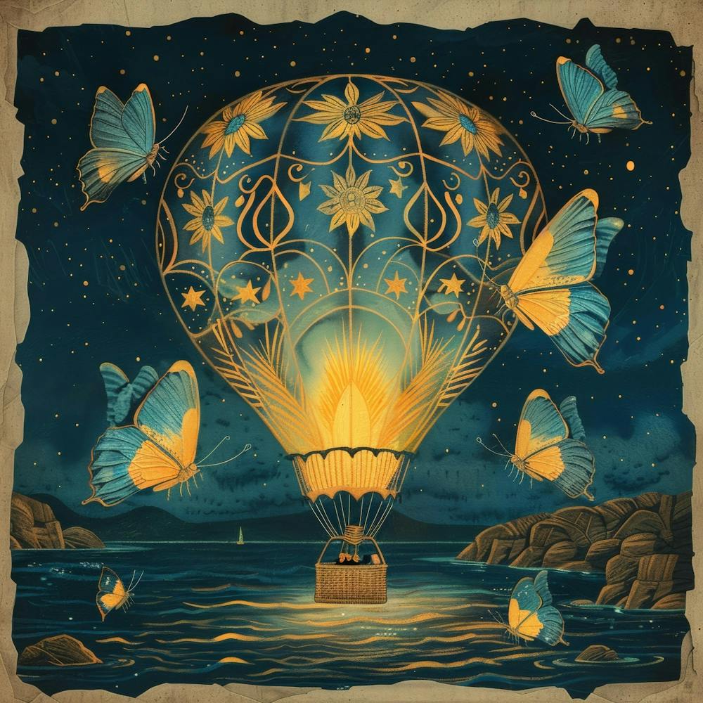 Hot Air Balloon With Butterflies 6
