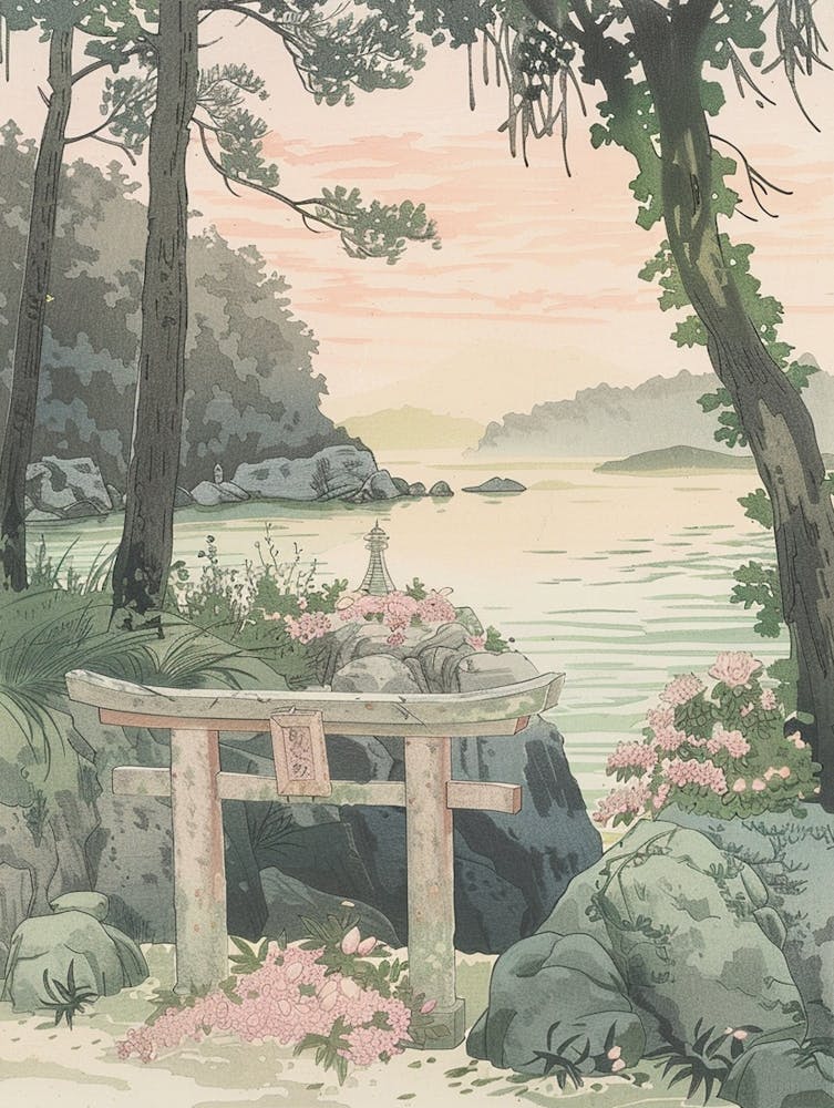 Ise Japan 3 Retro Illustration