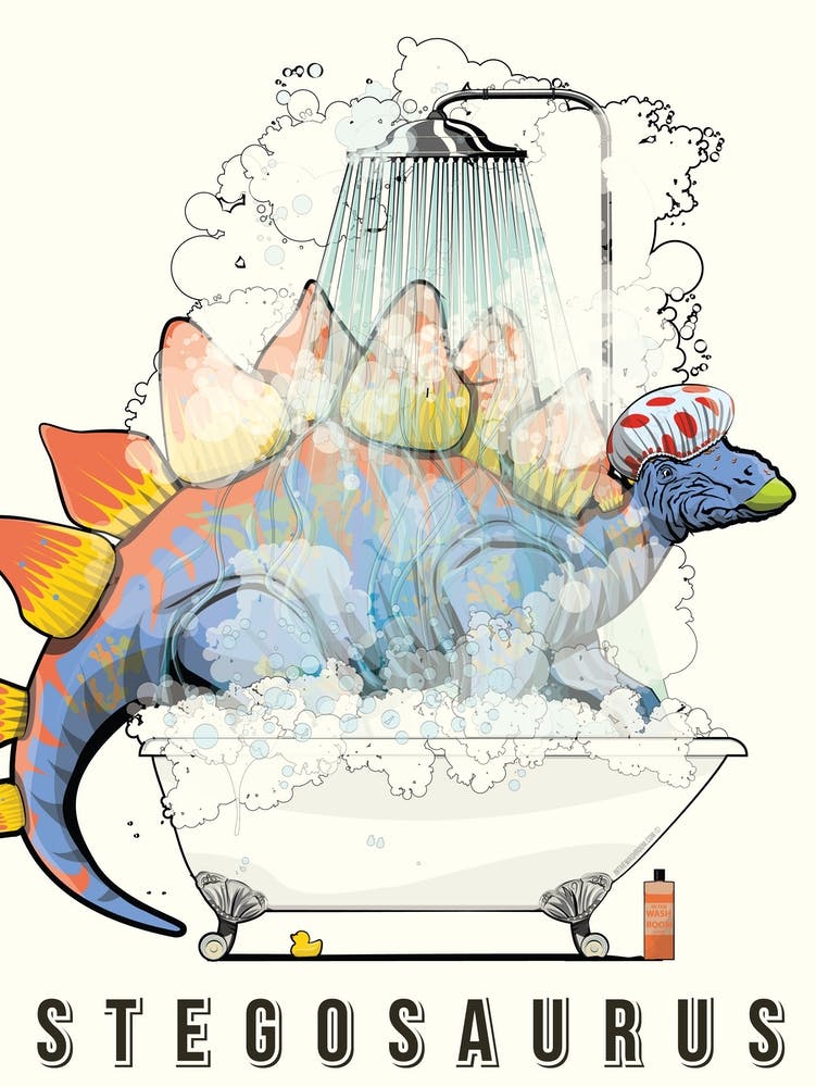 Dinosaur Stegosaurus In The Shower