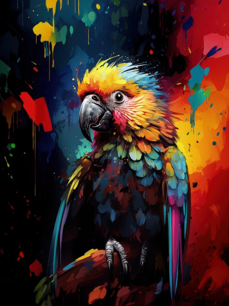 Parakeet Parrot color painting
