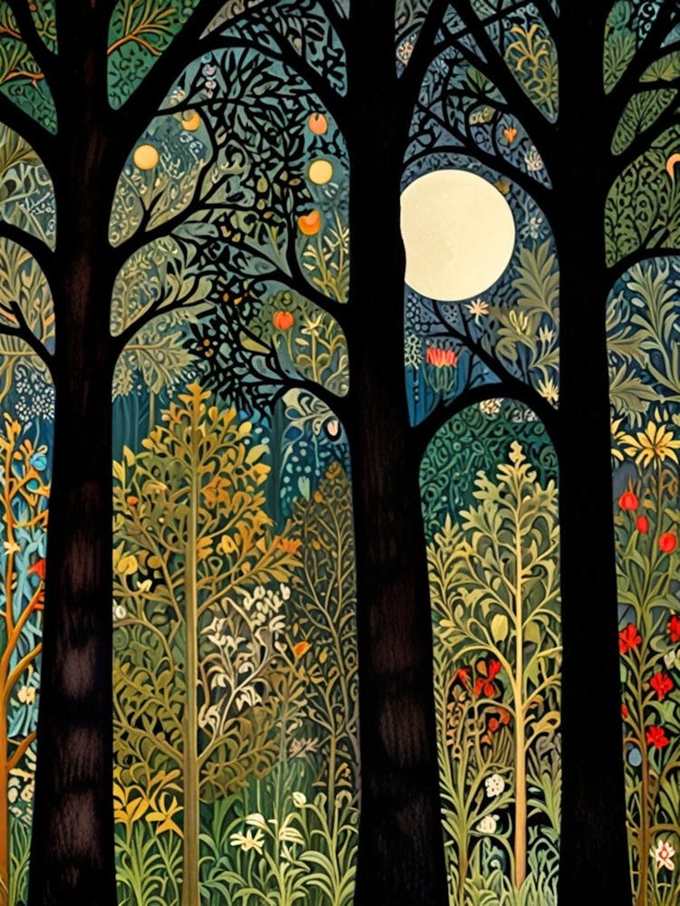 William Morris Moonlight In The Forest 142