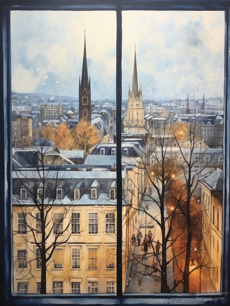 Winter Cityscape Hamburg Germany 2