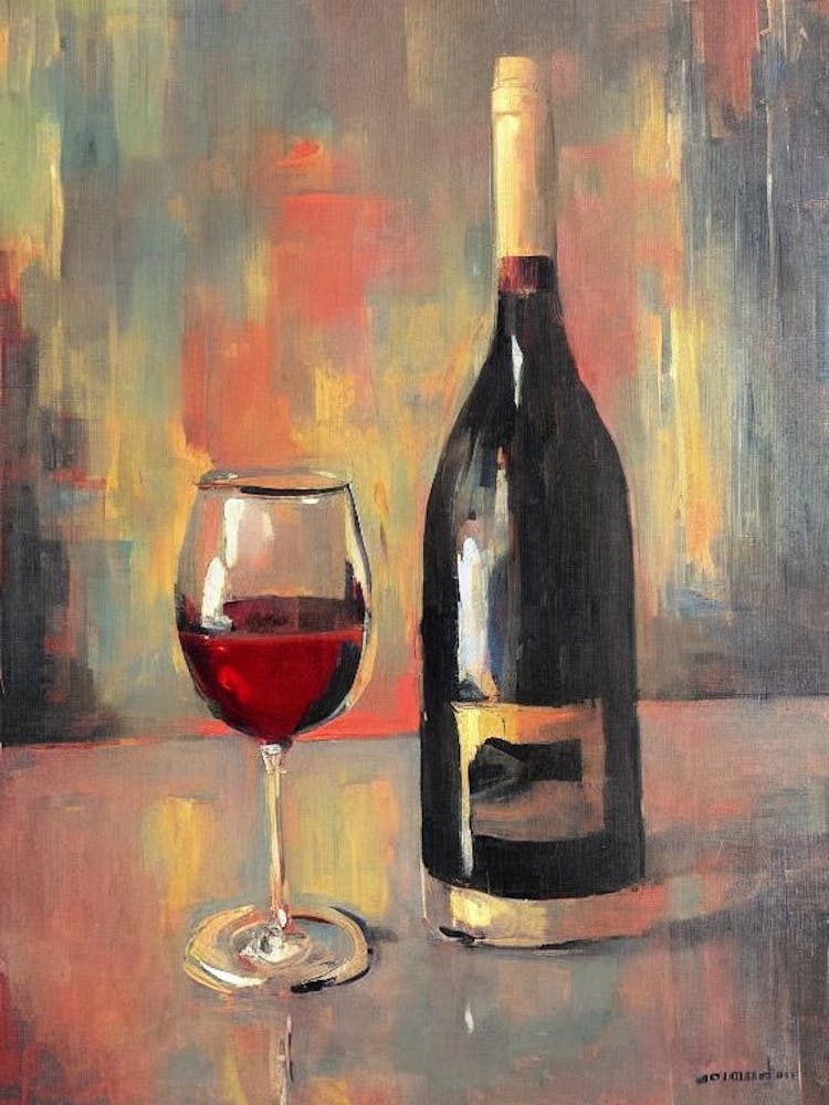 Cabernet Sauvignon Oil Painting Cocktail Poster