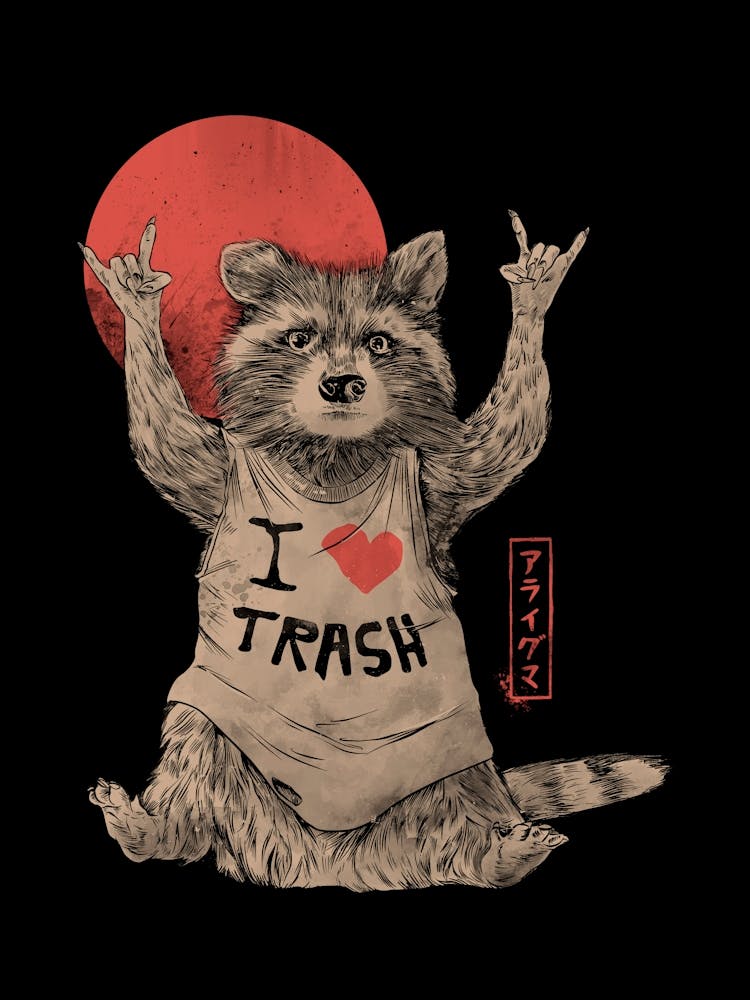 I Love Trash - Funny Rock n Roll Trash Panda
